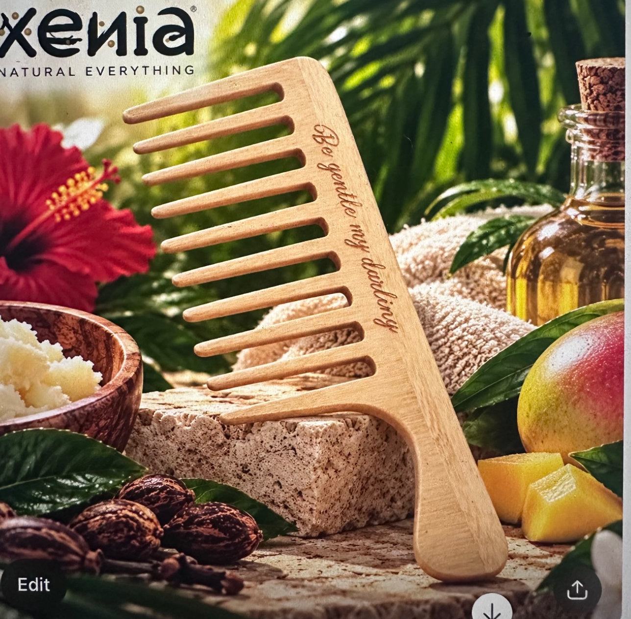 Wooden Wide-Tooth Comb
